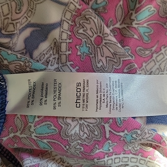 Chicos Chico's Crown Paisley maxi  Sz 2P sleeveless border print double slit - Picture 5 of 6